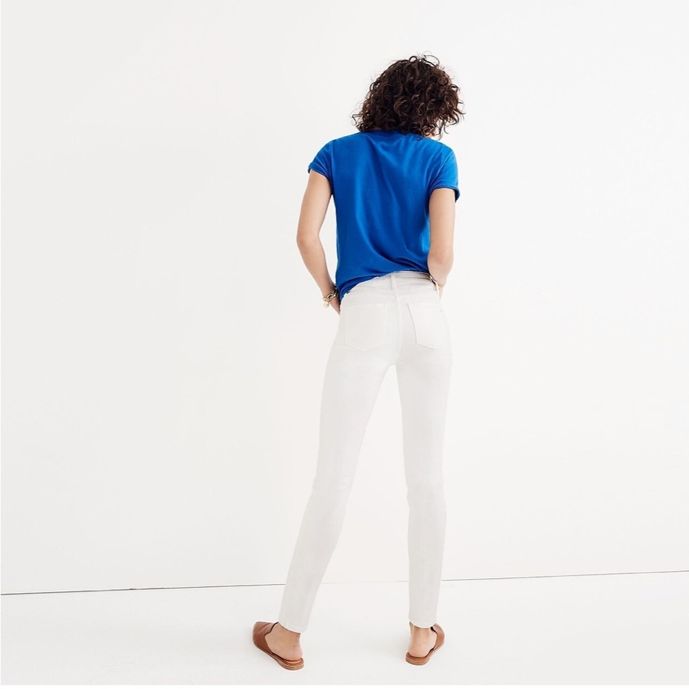 Madewell Tall 9" High-Rise Skinny Jeans in Pure White - Picture 2 of 7